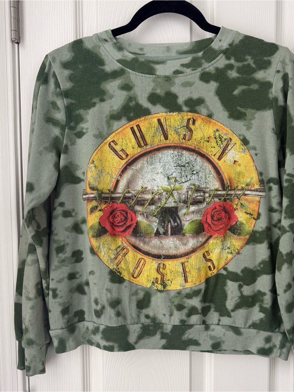 Junk Food Guns N Roses Green Tie Dye Graphic Sweatshirt Size M